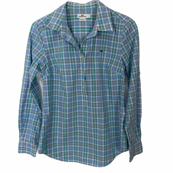 Vineyard Vines Tops - Vineyard Vines peplum top blouse blues size 2